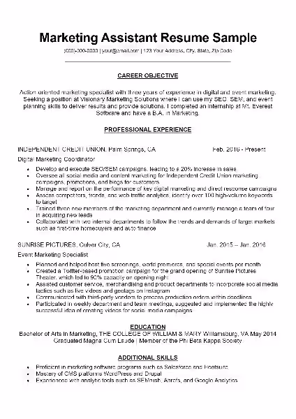 Crafting the Perfect Marketing Assistant Resume in 2025