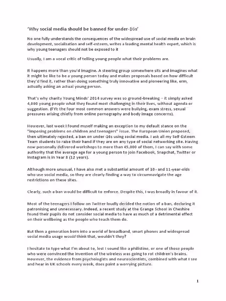 Should Social Media Be Banned? A Multifaceted Examination